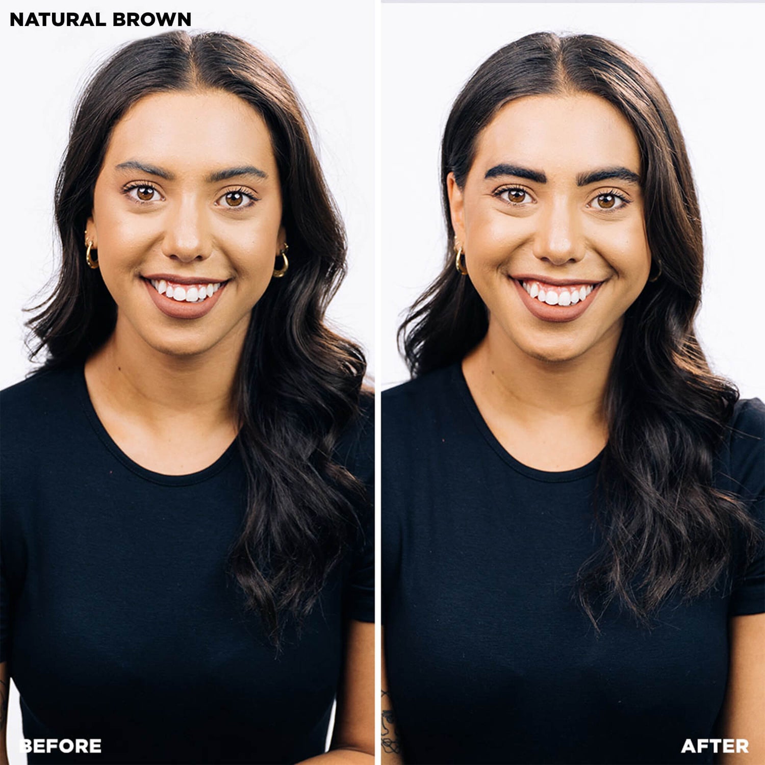 Brow Tint Kit - Color-Natural Brown - Before and after